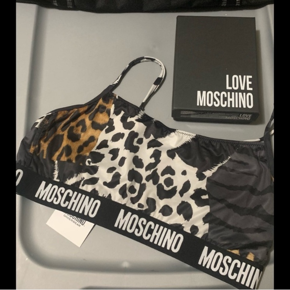 Love Moschino Animal Print Bralette